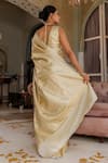 Shop_Geroo Jaipur_Gold Banarasi Silk Woven Zari Saree With Unstitched Blouse Piece_at_Aza_Fashions