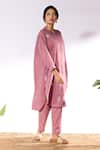 Buy_Pants and Pajamas_Purple Cotton Plain Straight Pant _Online_at_Aza_Fashions