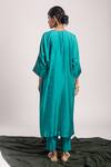Shop_Tuli_Green Denim Round Neck Ratna Straight Kurta With Pant _at_Aza_Fashions