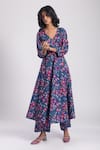 Buy_Avaha_Blue Cotton Printed Floral Yami Pant _Online_at_Aza_Fashions
