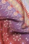 Shop_SHINGORA_Maroon Abstract Motifs Print Silk Stole _Online_at_Aza_Fashions