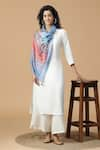 Buy_SHINGORA_Blue Abstract Motifs Pattern Silk Stole _at_Aza_Fashions