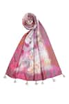 Buy_SHINGORA_Fuchsia Floral Ombre Print Silk Stole _Online_at_Aza_Fashions