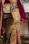 Aisha Rao_Multi Color Georgette Embellished Sequin Fish Tail Skirt And Blouse Set  _Online_at_Aza_Fashions