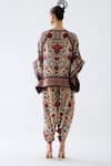 Shop_Rajdeep Ranawat_Beige Modal Satin Printed Floral Vine Sonth Dhoti Pant  _at_Aza_Fashions