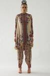 Rajdeep Ranawat_Beige Modal Satin Printed Floral Salwar  _Online_at_Aza_Fashions