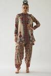 Buy_Rajdeep Ranawat_Beige Modal Satin Printed Floral Salwar  _Online_at_Aza_Fashions