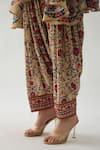 Rajdeep Ranawat_Beige Modal Satin Printed Floral Salwar  _at_Aza_Fashions