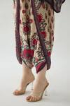 Buy_Rajdeep Ranawat_Maroon Modal Satin Printed Bloom Sonth Dhoti Pant  