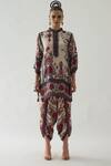 Rajdeep Ranawat_Multi Color Modal Satin Printed Blossom Sonth Dhoti Pant  _Online_at_Aza_Fashions