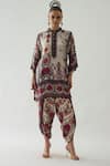 Buy_Rajdeep Ranawat_Multi Color Modal Satin Printed Blossom Sonth Dhoti Pant  _Online_at_Aza_Fashions