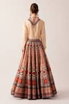 Shop_Rajdeep Ranawat_Orange Silk Dupion Printed Floral Batman Leela Skirt And Shirt Set _at_Aza_Fashions