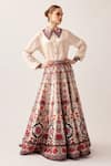 Buy_Rajdeep Ranawat_Multi Color Silk Dupion Printed Florette Leela Skirt And Shirt Set  _at_Aza_Fashions