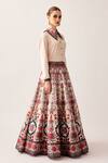 Buy_Rajdeep Ranawat_Multi Color Silk Dupion Printed Florette Leela Skirt And Shirt Set  _Online_at_Aza_Fashions