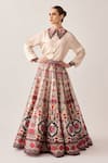 Rajdeep Ranawat_Multi Color Silk Dupion Printed Florette Leela Skirt And Shirt Set  _at_Aza_Fashions