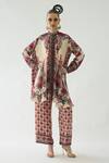 Buy_Rajdeep Ranawat_Maroon Modal Satin Printed Florette Salwar  _at_Aza_Fashions