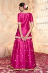 Buy_Preeti S Kapoor x AZA_Fuchsia Kurta And Sharara Dupion Embroidered Gota Round Floral Set 