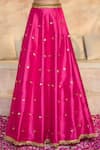 Buy_Preeti S Kapoor x AZA_Fuchsia Blouse And Lehenga Dupion Embroidered Gota V Neck Floral Sequin Set _Online