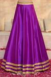 Buy_Preeti S Kapoor x AZA_Purple Blouse And Lehenga Dupion Embroidered Gota V Neck Work Set _Online