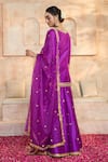 Preeti S Kapoor x AZA_Purple Kurta And Sharara Dupion Embroidered Gota Round Set _Online_at_Aza_Fashions