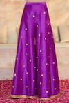 Preeti S Kapoor x AZA_Purple Kurta And Sharara Dupion Embroidered Gota Round Set _at_Aza_Fashions