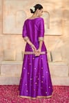 Buy_Preeti S Kapoor x AZA_Purple Kurta And Sharara Dupion Embroidered Gota Round Set _Online