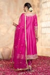 Buy_Preeti S Kapoor x AZA_Fuchsia Anarkali And Salwar Dupion Embroidered Gota Round Yoke Set 