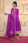 Buy_Preeti S Kapoor x AZA_Purple Anarkali And Salwar Dupion Embroidered Gota Floral Yoke Set _Online_at_Aza_Fashions