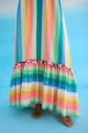 Nikasha_Multi Color 100% Cotton Striped Halter Rainbow Maxi Dress _at_Aza_Fashions