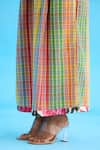 Shop_Nikasha_Multi Color 100% Cotton Checkered Madras Wide Leg Pant _Online_at_Aza_Fashions