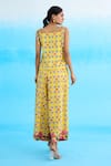 Shop_Nikasha_Yellow 100% Cotton Diamond Pattern Wide Leg Pant _at_Aza_Fashions