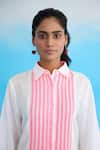 Shop_Nikasha_White 100% Cotton Linen Striped Collar Candy Shirt Dress _Online_at_Aza_Fashions