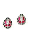 Buy_Sangeeta Boochra_Silver Plated Kundan Evelyn Petal Studs _at_Aza_Fashions