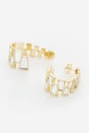 ISHARYA_Gold Plated Mirror Angel Dust Studded Hoop Earrings _Online_at_Aza_Fashions