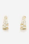 Buy_ISHARYA_Gold Plated Mirror Angel Dust Studded Hoop Earrings _Online_at_Aza_Fashions