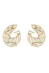 Shop_ISHARYA_Gold Plated Mirrors Demi Goddess Divine Earrings _at_Aza_Fashions