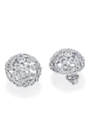 Buy_Isharya_Silver Plated Crystals Cubic Zirconia Mesh Small Stud Earrings _Online_at_Aza_Fashions