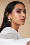 Buy_Isharya_Gold Plated Mirrors, Crystals Revolution Embellished Earrings_at_Aza_Fashions