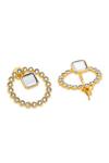 Isharya_Gold Plated Mirrors, Crystals Revolution Embellished Earrings_Online_at_Aza_Fashions