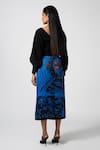Pocketful Of Cherrie_Blue 100% Viscose Printed Abstract Chic Visions Poc Wrap Skirt _Online_at_Aza_Fashions