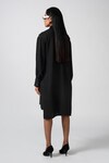 Pocketful Of Cherrie_Black 100% Polyester Drifted Allure Pleated Midi Shirt Dress _Online_at_Aza_Fashions