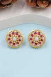 Buy_Sangeeta Boochra_Gold Plated Stones Floral Kundan Embellished Studs _at_Aza_Fashions