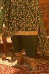 Buy_TULPALAV_Green Kurta And Palazzo Silk Embroidered Kashmiri Tilla Sequin Hand Pheran Set_Online_at_Aza_Fashions