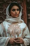 Shop_TULPALAV_White Kurta Pure Pashmina Handwork Tilla Hand Work Pheran Salwar Set  _Online_at_Aza_Fashions