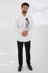 Buy_HeSpoke_White 100% Pure Cotton Printed Spaceman Spread Collar Shirt _at_Aza_Fashions