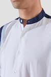 Shop_HeSpoke_White 100% Pure Cotton True Color Blocked Shirt  _Online_at_Aza_Fashions