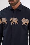 Shop_HeSpoke_Blue 100% Pure Cotton Printed Elephant Tuskers Button Down Shirt  _Online_at_Aza_Fashions