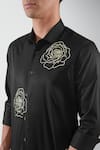 Shop_HeSpoke_Black Premium Cotton Blend Printed Flourish Rose Placement Shirt _Online_at_Aza_Fashions