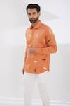 HeSpoke_Orange 100% Pure Cotton Printed Confetti Funfair Shirt _Online_at_Aza_Fashions