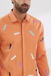 Shop_HeSpoke_Orange 100% Pure Cotton Printed Confetti Funfair Shirt _Online_at_Aza_Fashions
